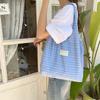 Stylish Striped Canvas Tote Bag For Women Spacious And Trendy Summer Shoulder Bag