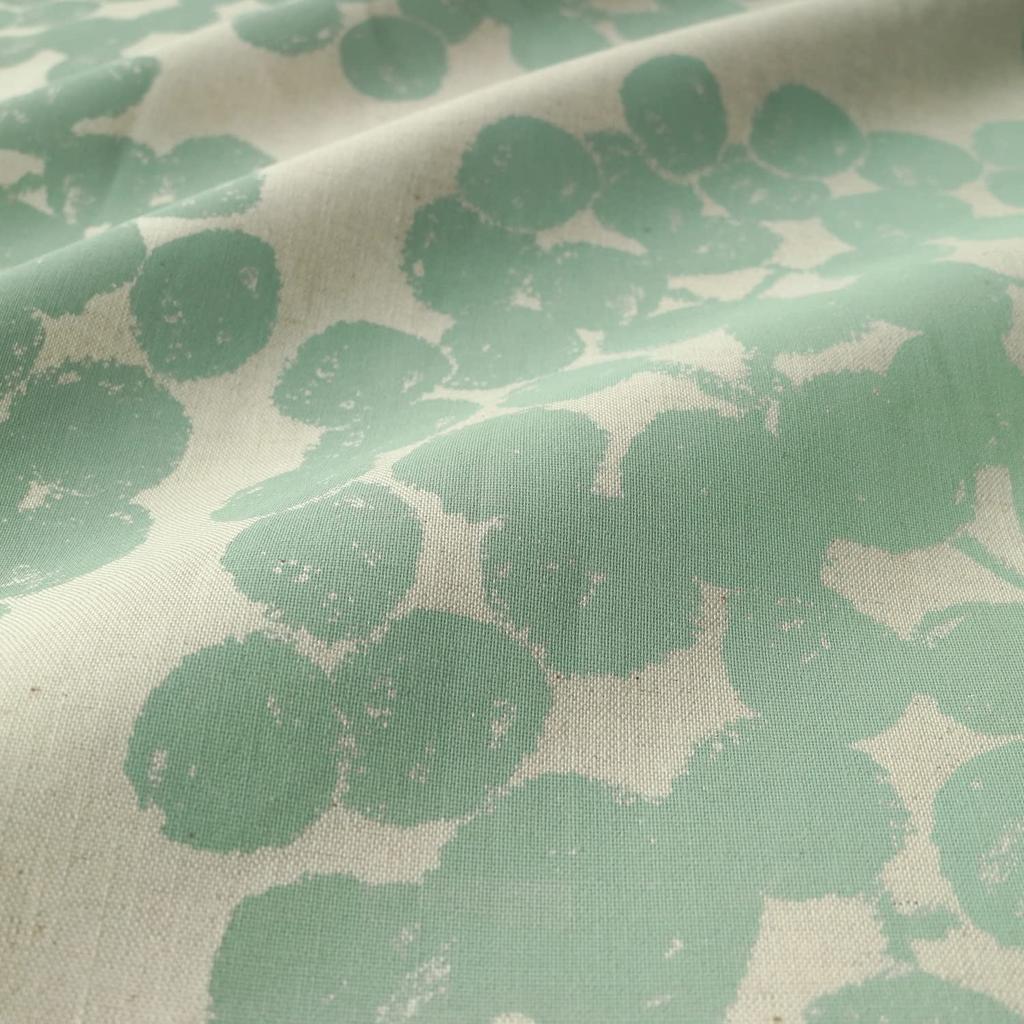 Quarter Rieko Oka Design Cushion Cover Zipper Floral and Botanical Print in Report Cotton-Linen "Float" Mint, Approx. 60x60cm, Closure, [Made Japan]