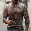 Mens Streetwear 3D Digital Print Graphic Tee Loose Fit Casual Short Sleeve T-Shirt Youth Fashion