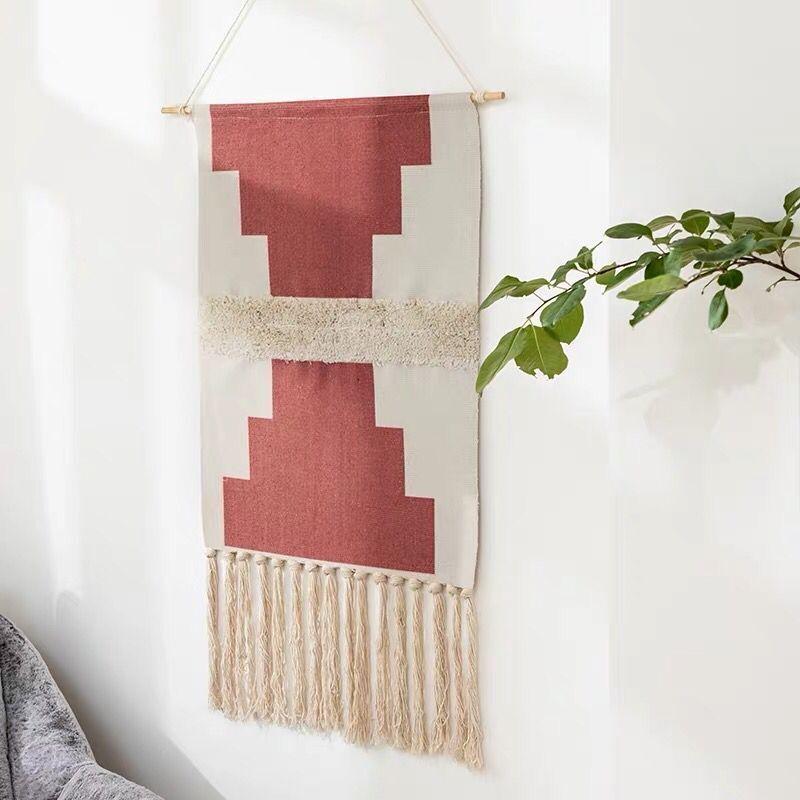Indian Hand-woven Homestay Fringed Tapestry Decoration Nordic Meter Box Hanging Fabric Background Cloth Bedroom Hanging Cloth
