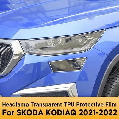 Pour SKODA KODIAQ   Accessoires Film Protecteur Transparente TPU Lampe Avant Anti-rayures Extérieur Voiture