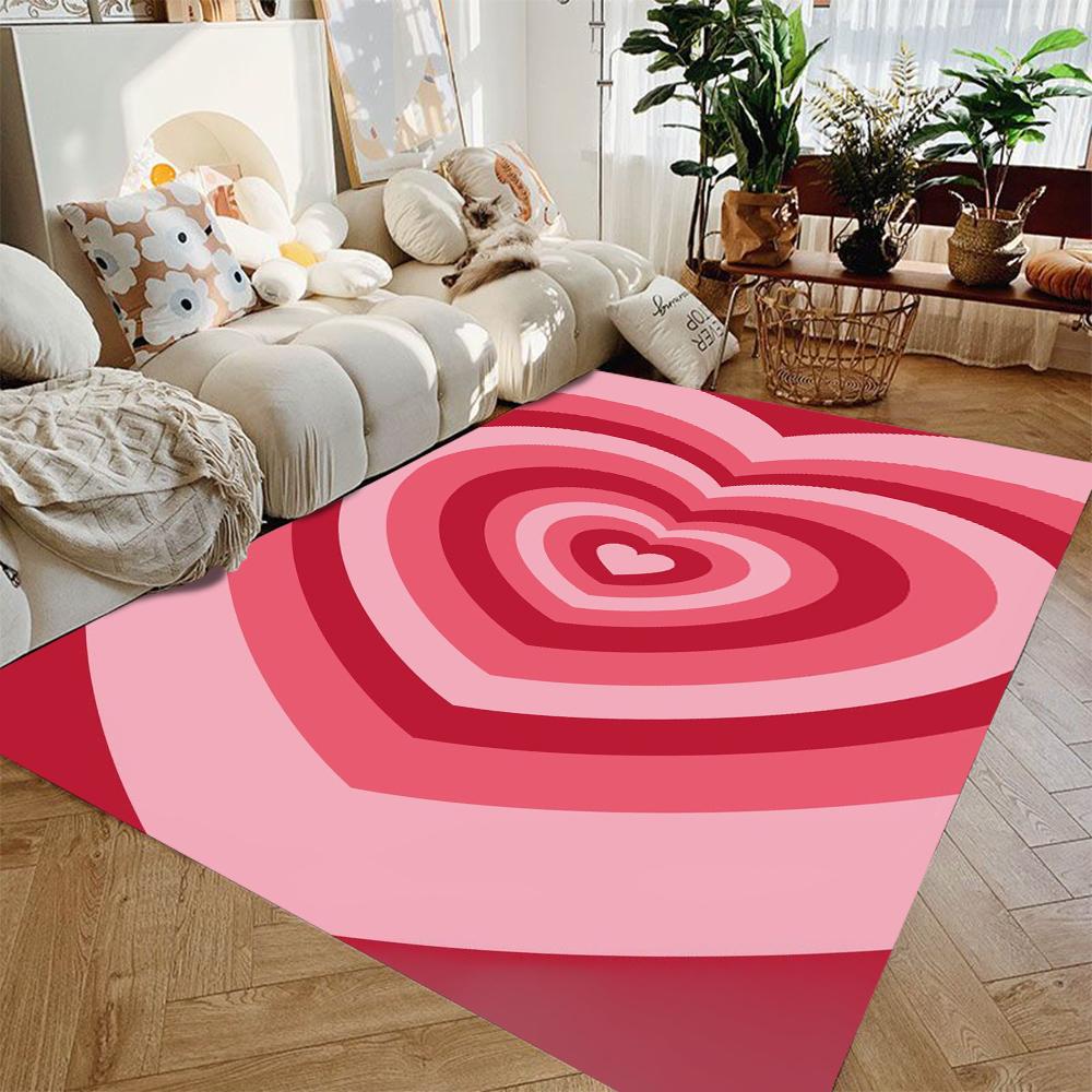 Red Love Carpet Suitable for Anti Slip Pads In Bedrooms Living Rooms Corridors Washroom Floor Mat Living Room Decoration