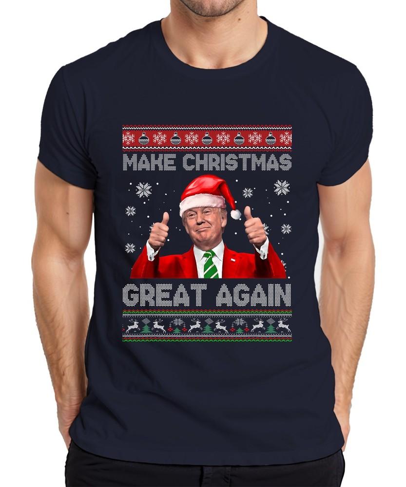 Make Christmas Great Again Santa Claus Thumbs Up Funny Unisexs Tshirt S