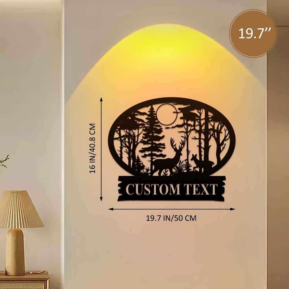 Unique Handmade Custom Deer Hunter Metal Wall Sign Rustic Cabin Lodge Decor Forest Moon Gift
