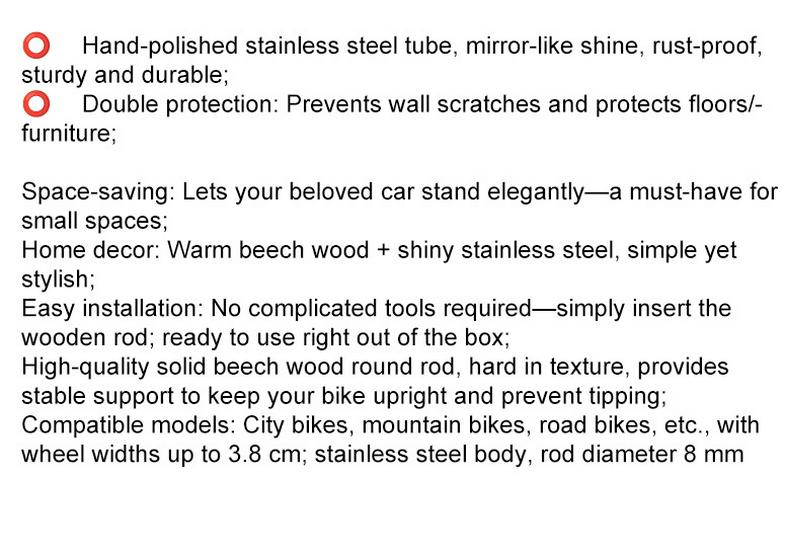 LiLioo Stainless Steel & Wood Bike Display Rack Indoor Storage