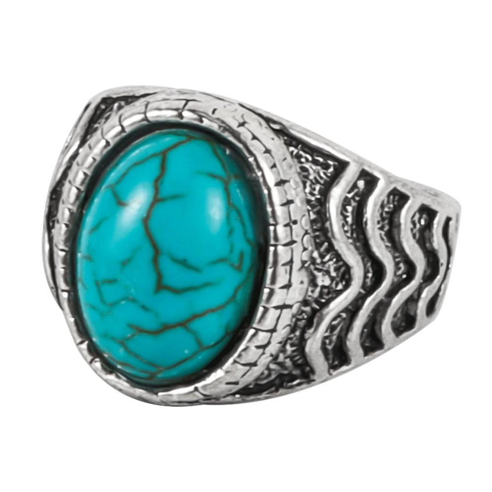 Zinc Zinc Alloy Western Country Ring Antique Vintage Ring Trendy Turquoise Ring  Girls