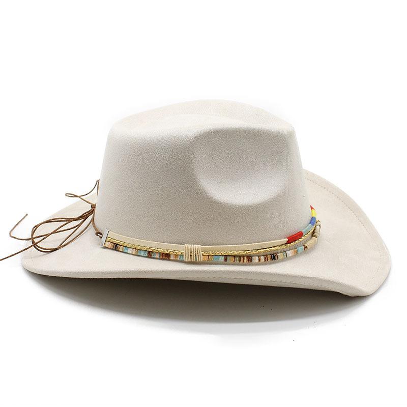 Women's Men's Retro Jazz Classic Suede Denim Hat Wide Edge Western Wide Edge Sun Hats