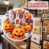 Front Door Horror Sign Door Scary Acrylic Round Sign Decoration Gothic Festive Ornament Hangable Scene Props for Bedroom Porch