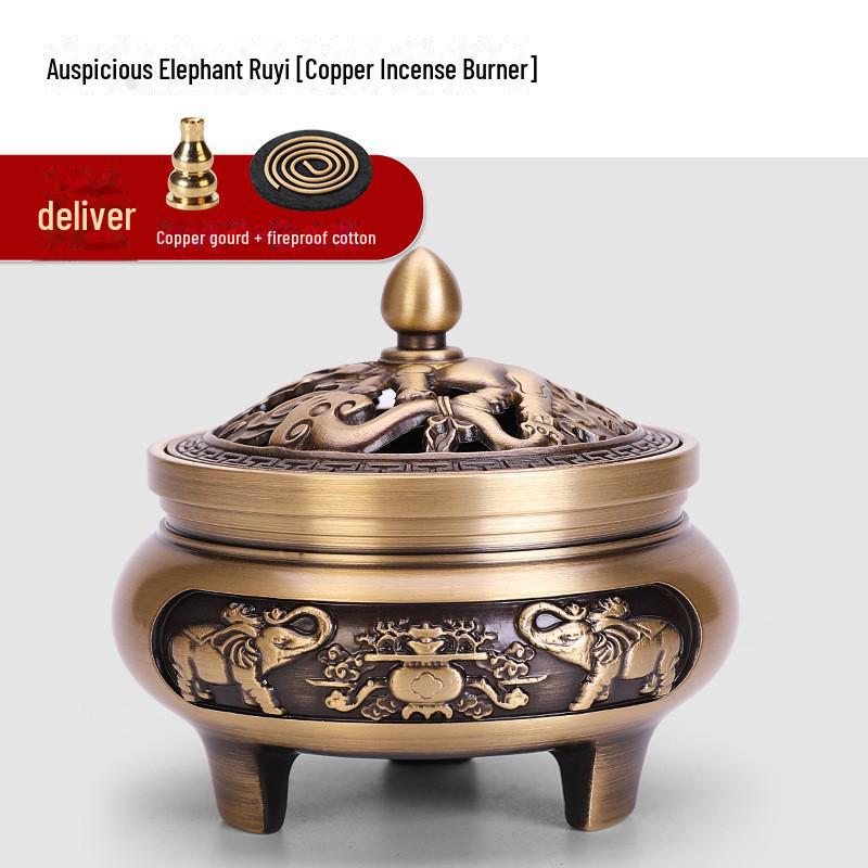 Jinlian Räuchergefäß aus Messing mit flachem Boden für den Heim- und Innenbereich