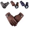 Men's Winter Warm Suede Pu Leather Fleece Lined Touch Screen Driving Gloves Perfect For Outdoor Activities