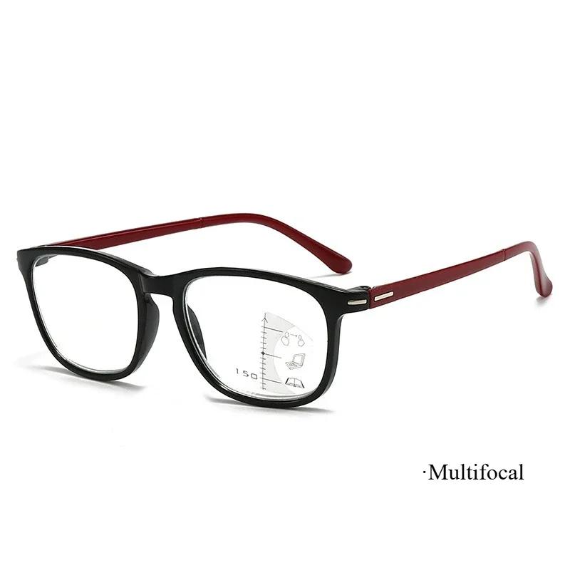 

Классические квадратные полнооправные мультифокальные очки для чтения, очки HD для близи и дали, с защитой от синего света, очки для пресбиопии 4.0