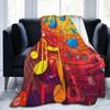 Colorful Musical Note Music Score  Blankets Fleece Sofa Throw Blanket Multi-function for Couch Bedding Travel Throws Bedspread