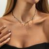 Shining Star Love Pendant Collarbone Chain Choker Light Luxury Imitation Pearl Chain Fringed Necklace