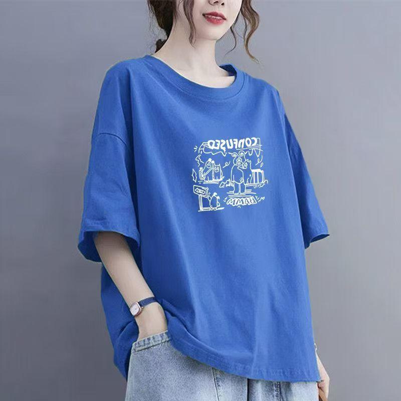 2025 Sommer Neues Kurzarm Damen Baumwolle Lässig Atmungsaktiv T-Shirt