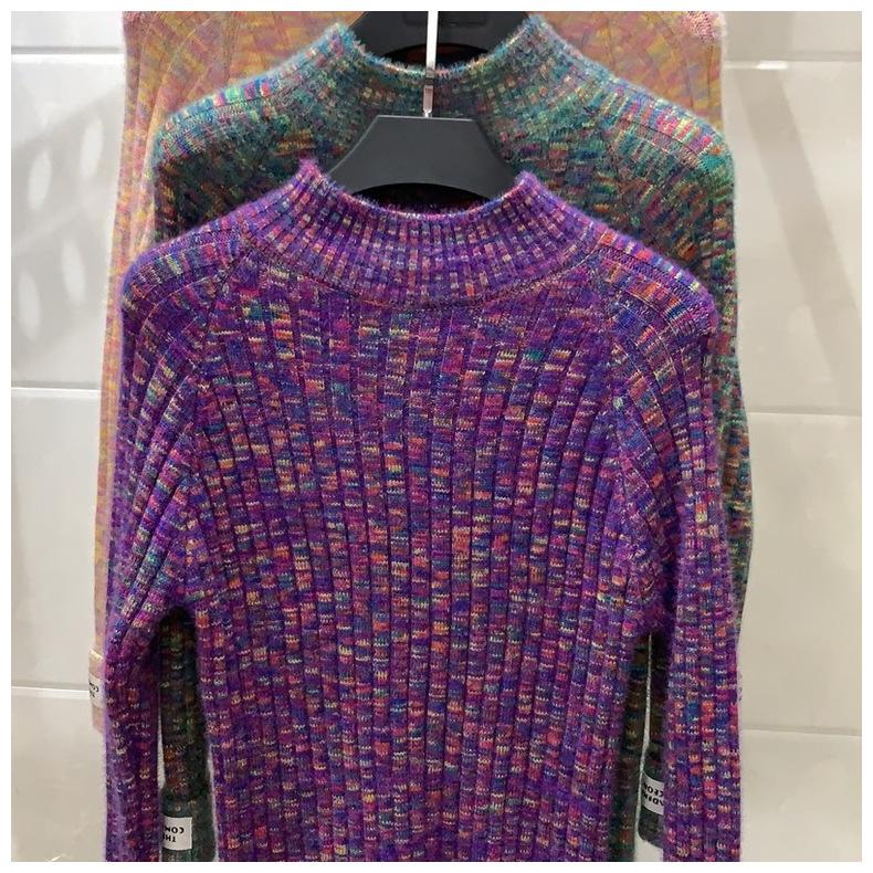 Podzim Zima Kašmírový svetr Dámské pulovry Volné kašmírové svetry Dámský svetr s dlouhým rukávem Dívčí