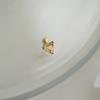 Exquisite S925 Sterling Silver Triangle Openwork Flower Screw Earrings