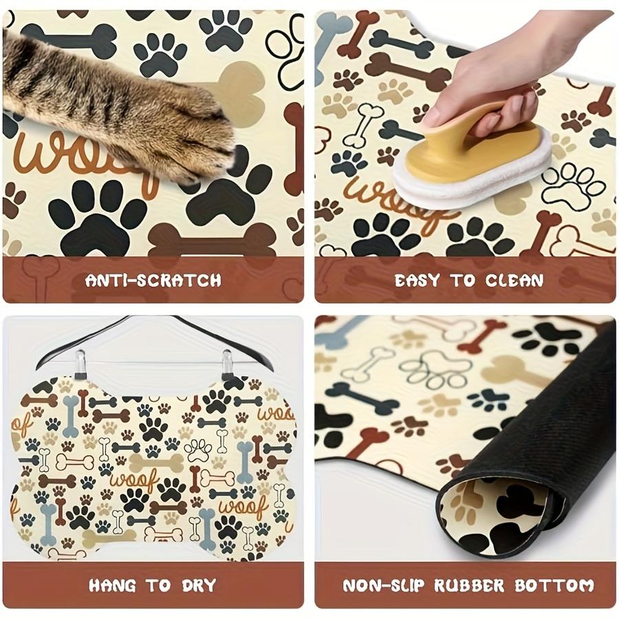Bone-Shaped Pet Mat Feeding Mat Diatom Mud Carpet Cute Cartoon Floor Mat Waterproof And Dirt-Resistant Home Decoration