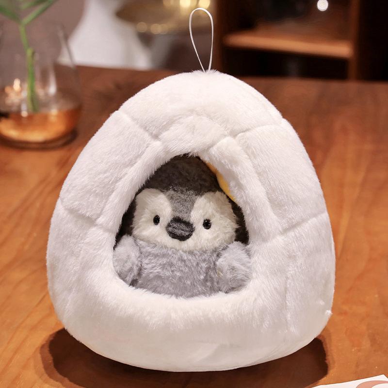 Cartoon Small Nest Doll Cute Penguin Plush Toy Narwhale Sofa Ornament Doll Girl Gift Doll