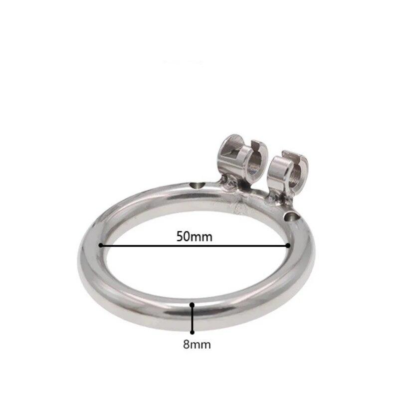 Stainless Steel CB Chastity Lock Penis Cage Slave Gay Adult Sex Toy Cock Rings Cuckold BDSM Ball Stretcher