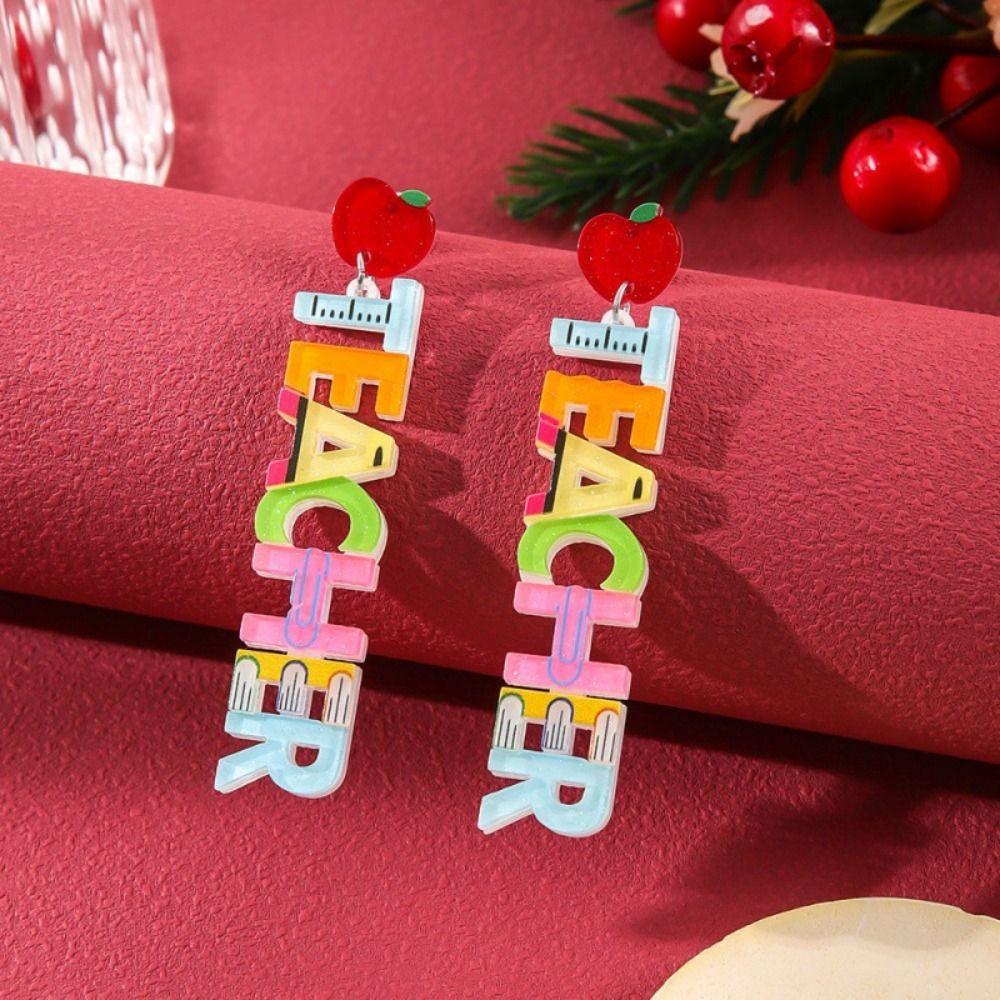 

Colorful Tassel Earrings Cartoon Dangle Earrings Chain Ear Accessories Teaches Day Gift разноцветный