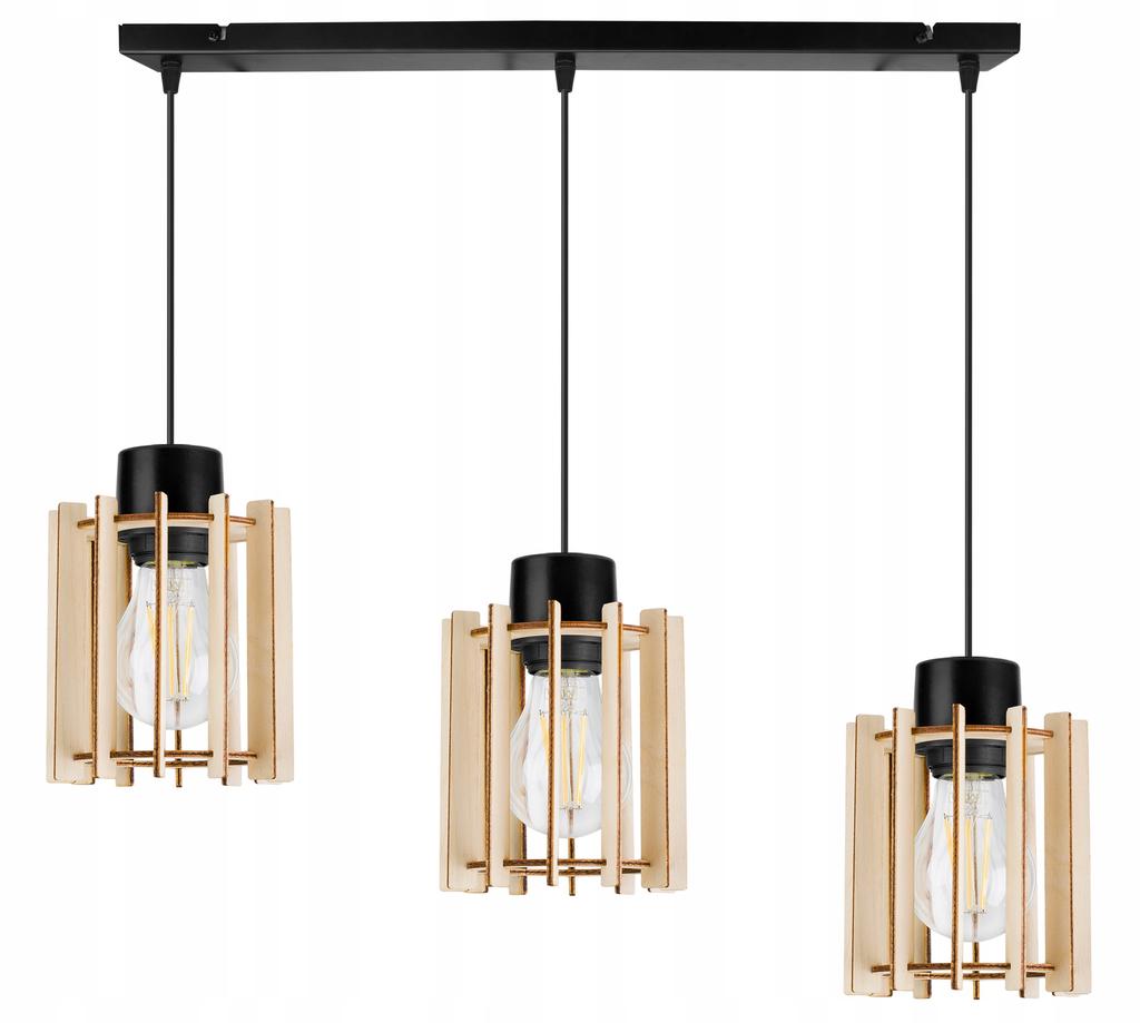 Hanging Lamp, Ceiling Chandelier, Wooden, Led Lampshade