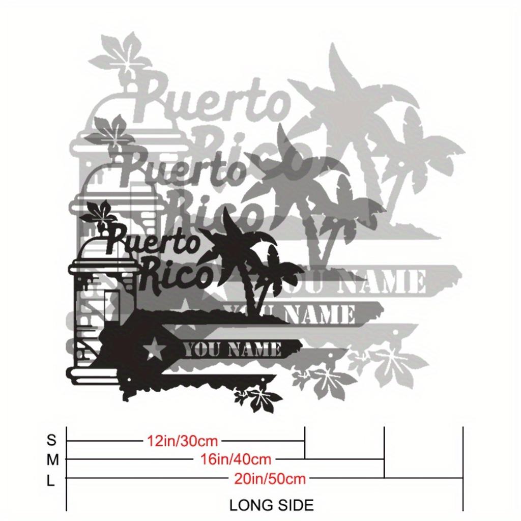 Metal Wall Art Puerto Rico Home Decor, Personalized Iron Plaque for Living Room Kids Room Hanging