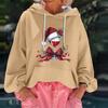 Women's Christmas Print Loose Casual Long Sleeve Hooded Sweatshirt