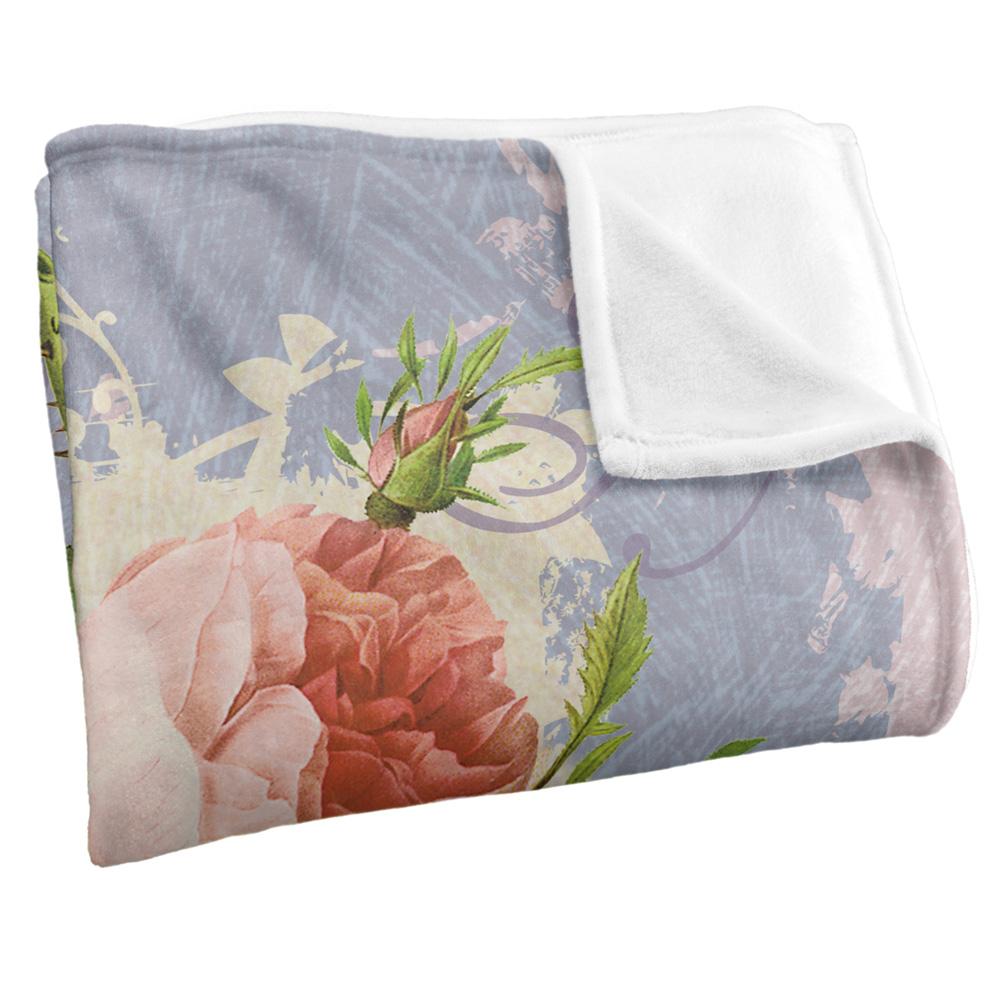 JQ Licensing Love Happiness Joy Silky Flowers Supersoft Blanket