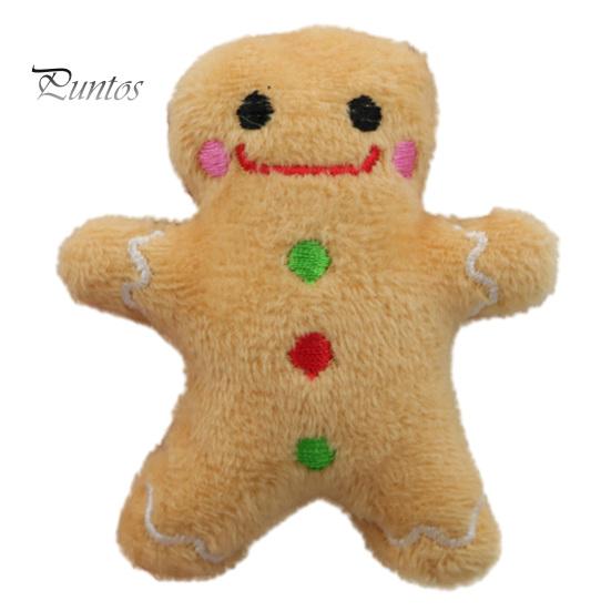 Scratch Resistant Cat Toy Christmas Catnip Plush Toys, Reindeer Gingerbread Santa Stuffed Animal, Interactive Holiday for Kittens, Pet Gift