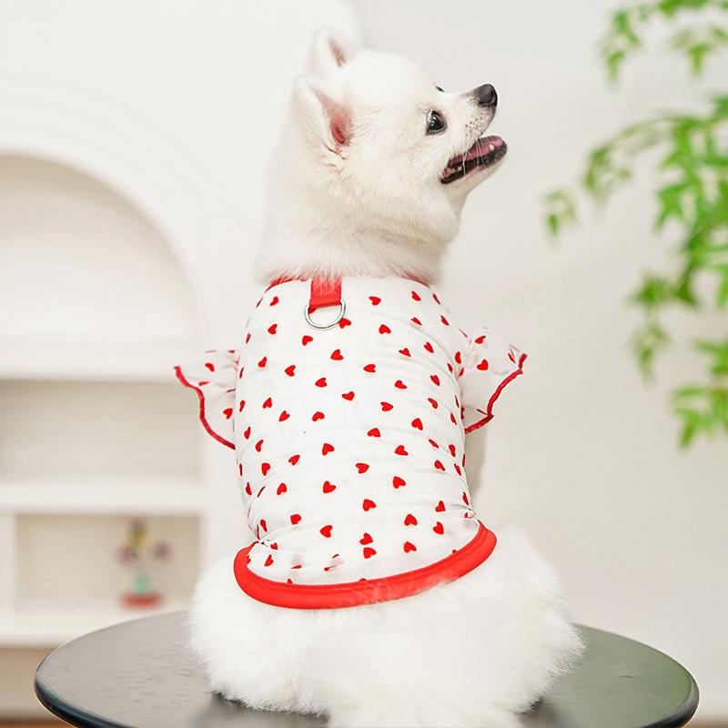 A forma di cuore Leggero Morbido ed Elastico Abbigliamento per Cani da Compagnia Abbigliamento per Cani Abbigliamento per Gatti Forniture Maniche a Sbuffo in Rete Bichon Frisé