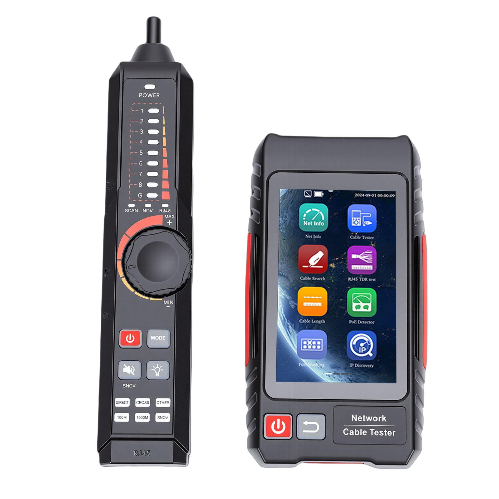 

Network Cable Tester Multifunction RJ45 UTP Ethernet Cable 4in IPS Touch Screen Support Network Tools VFL OPM POE++