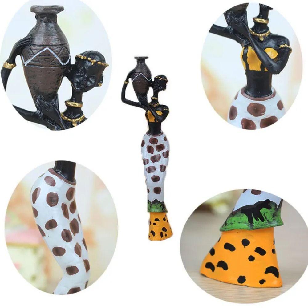 3pcs Figurines African Woman Sculpture Simulated Resin African Women Statue  Kids Birthday Gift