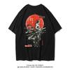 One Piece Roronoa Zoro Red Sun Ink Samurai Back Print T-Shirt Oversized Black Japanese Anime Streetwear T-shirt