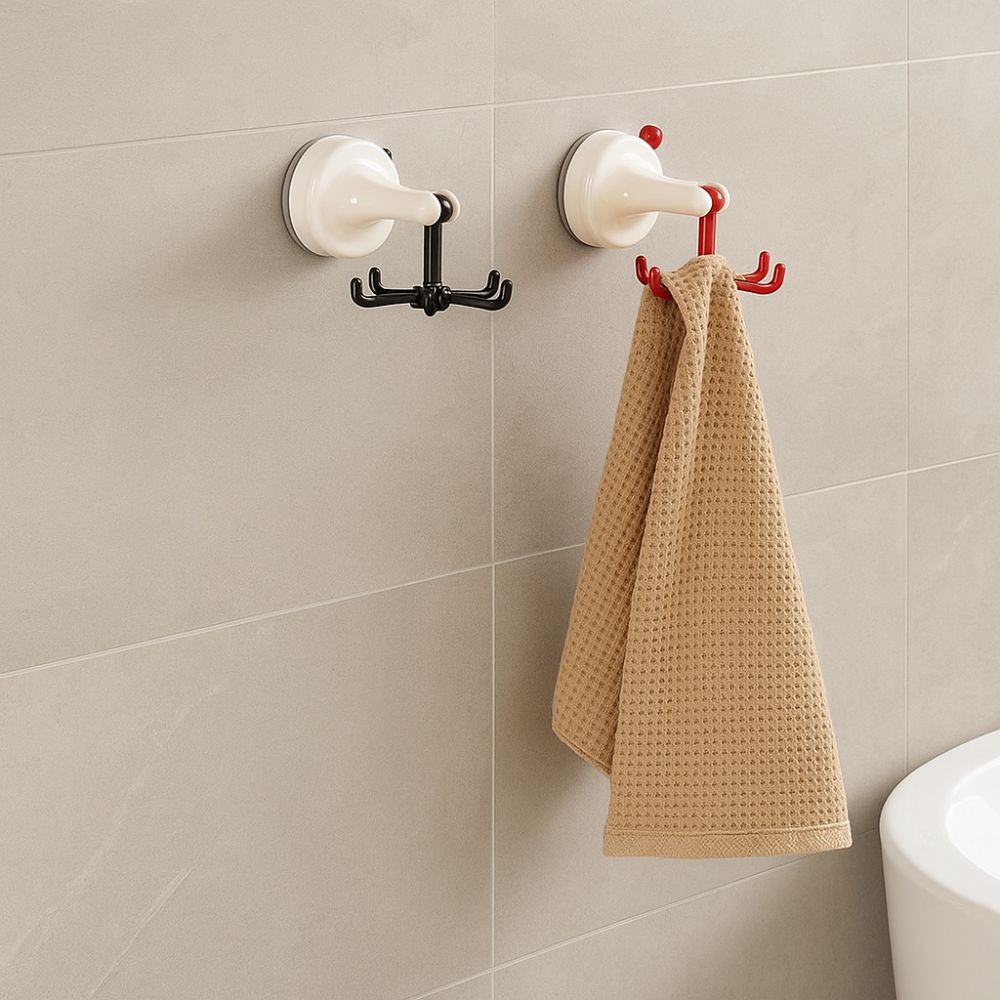 360° Rotating Rotating Hook Dopamine 6-Claw Suction Cup Wall Mounted Storage Hook  Desktop Storage