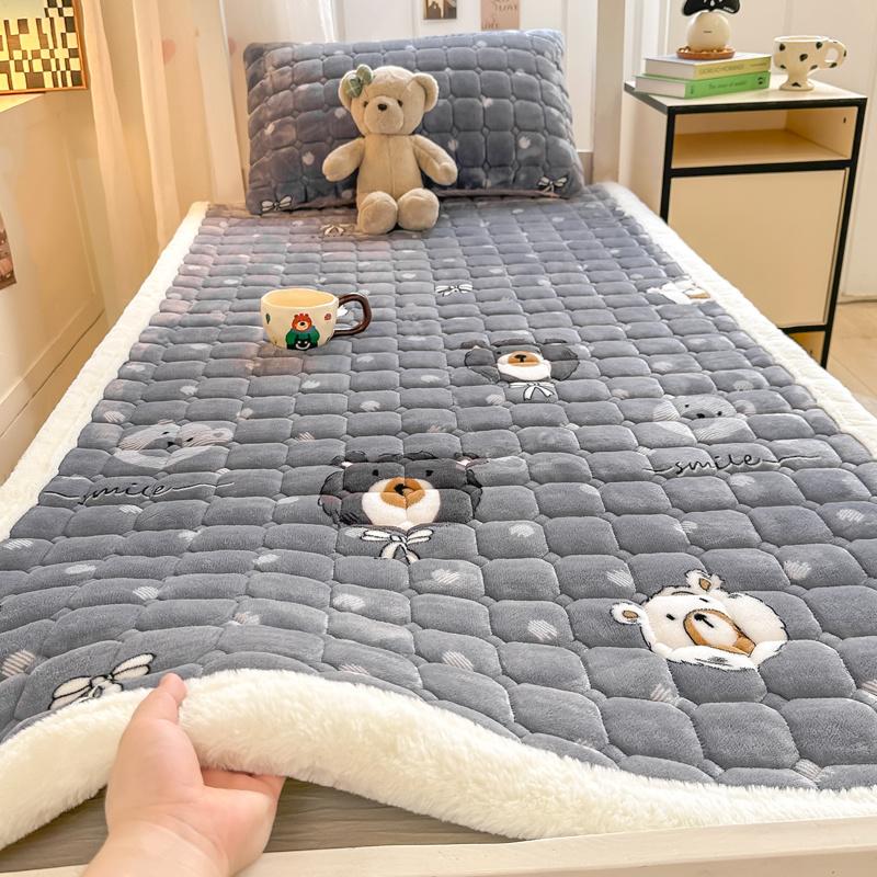 Winter Coral Milk Fleece Thickened Flannel Bed Sheet Blanket Mattress Fleece Blanket Quilt Mattress 90x200cm белый