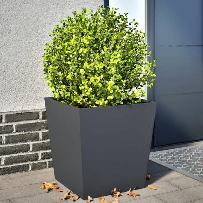 VidaXL Planters 2 Pcs Anthracite 50x50x50 Cm Steel, Outdoor Planter, Flower Box, Garden Box, Planter 851071