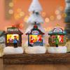 Santa House Miniatures Resin Christmas Microlandscape Ornament Christmas Small House Lamp  Kid Gift