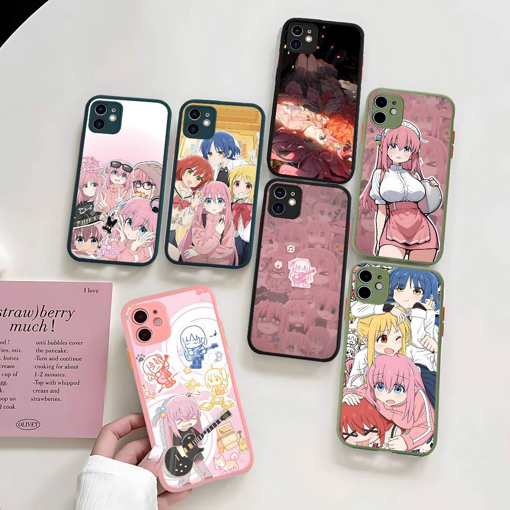 Anime Bocchi The Rock Matte Translucent Phone Case For Iphone 16 ProMax 15 14 13 12 11 X XS PRO Plus