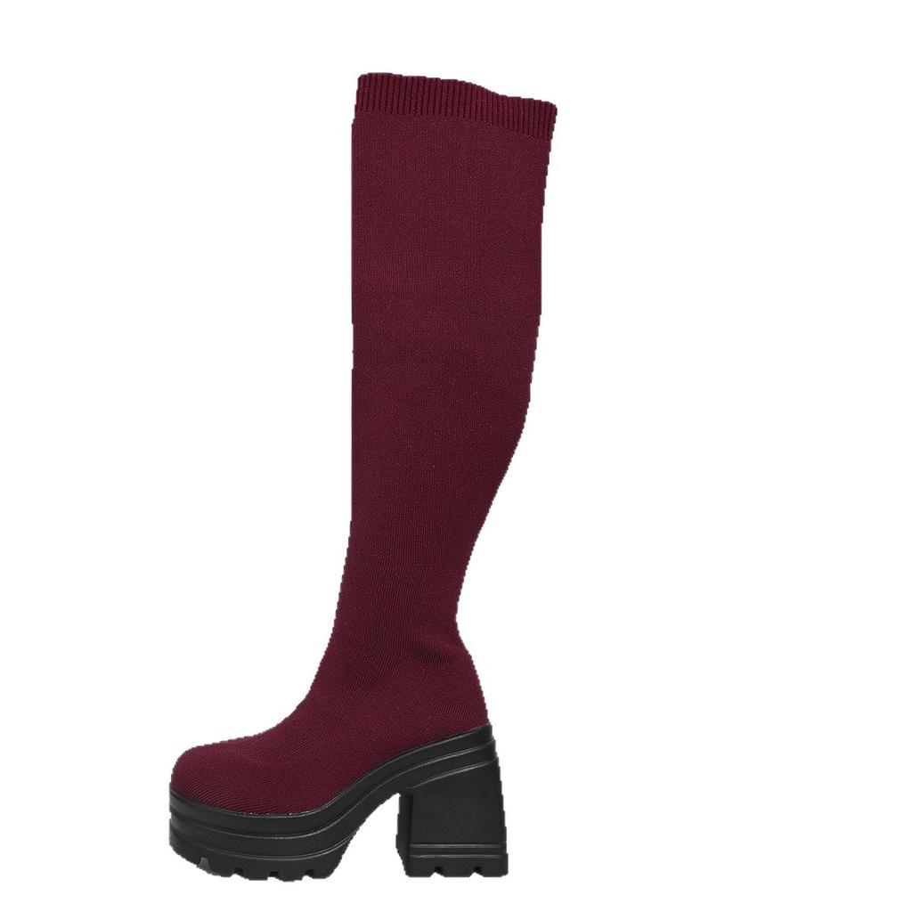 Fashion Fashion Over-the-knee Boots 2025 Autumn Thick Soles Thick Heels Large Sizes, High HeelsWomen's Boots Slimming Boots for Women