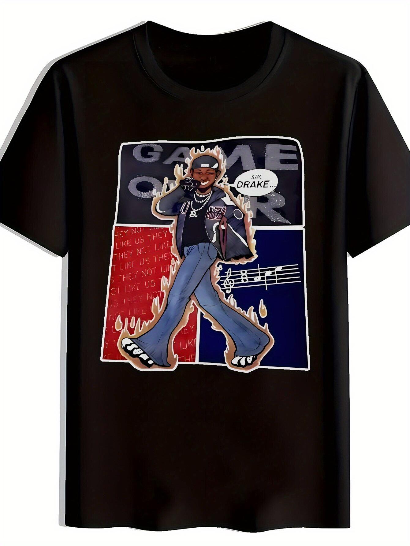 

1pc Casual Crew Neck T-shirt with Not Like Us Hip Hop Parody Print M