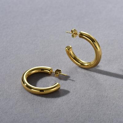 Bathing Does Not Fade, No Weight, Unique And Simple Personality, Titanium Steel Hollow Gold Medium Thick Earrings, Earrings, Earrings.