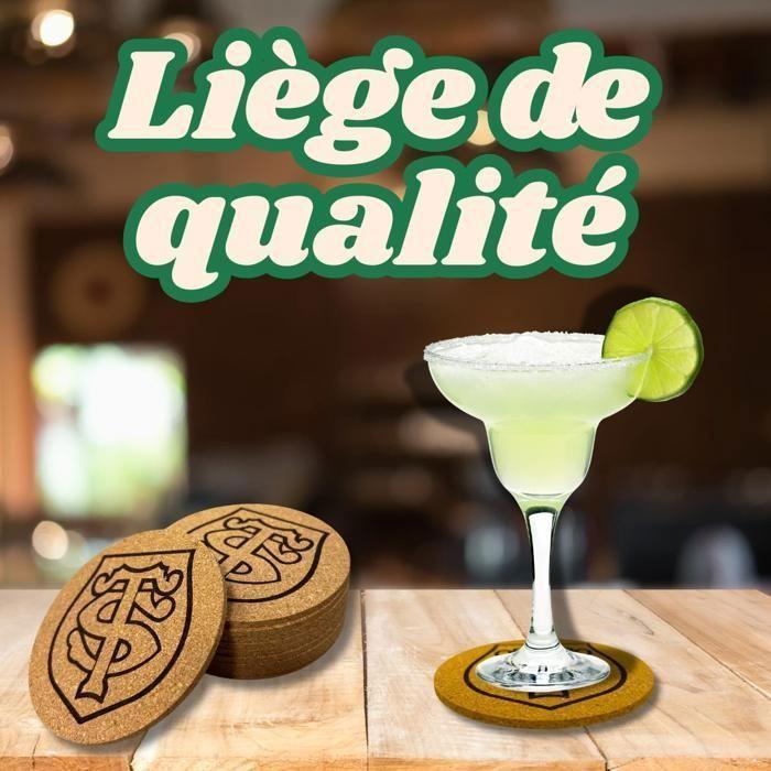 Lot de 10 Dessous de Verres Stade Toulousain Rugby en Liège, Sous verre, 9 cm, Verres, Bière, Cocktails, Cadeau, Apéritif Soirée