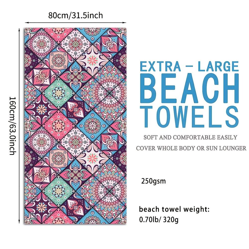 1pc Large Bohemian Mandala Beach Towel - Super Soft Microfiber Quick-Dry Bath Towel Suitable Pool, Lightweight Sandproof Blanket