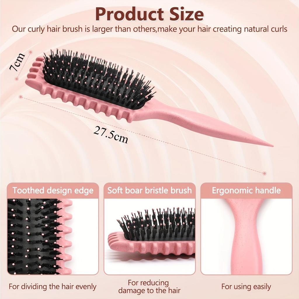 Flexible Rectangular Curling Brush - Unisex Design, Traction, Enhances Curls, Suitable for Normal Hair Types