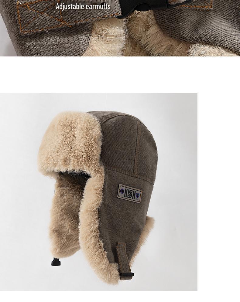 Lei Feng Stil Wintermütze - Unisex, Winddicht, Dicke Ohrenschützer für Radfahren & Kaltes Wetter, Geeignet für Großen Kopfumfang