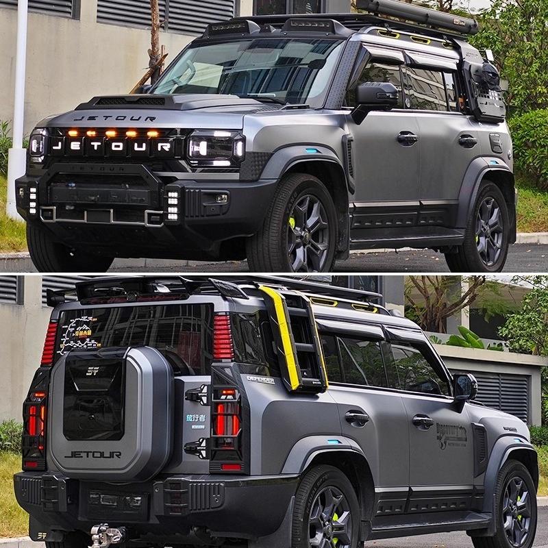 For Jetour T2 Tailgate Letter Badge JETOUR Logo Decal ABS Material With Installation Locator Car Exterior Trim Sticker