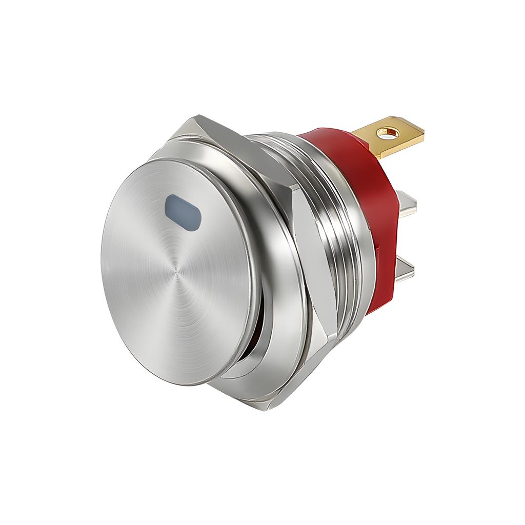 22mm Metal Button Rocker Switch Stainless Steel 12V 20A Self-locking Two Positions Car Toggle Switches ON-OFF 220V 15A 3 Pins