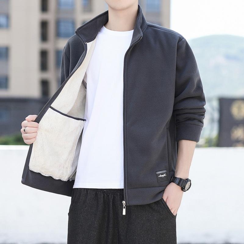 New Spring and Autumn Outdoor Sports Casual Thickened Large Size Stand-Up Collar Fleece Jacket