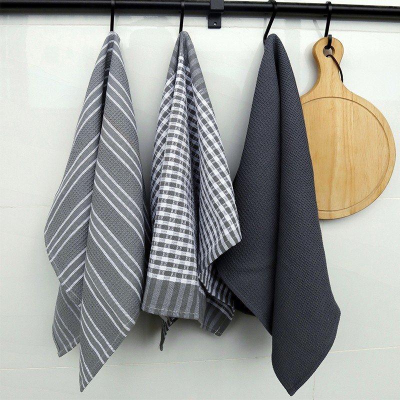 100% Cotton Kitchen Towel Set Nordic Style Home Tea Towel Soft Absorbent Linen Napkin