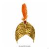Turban with Feather Shimmering Costume Pleated for Dress-up, Performers